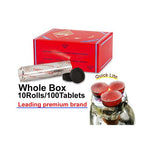 Three Kings Quick Light premium Charcoal Whole Box 10 rolls (100 tablets)